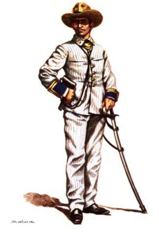 OFICIAL DE ARTILLERIA DE VOLUNTARIOS DE CUBA - 1892