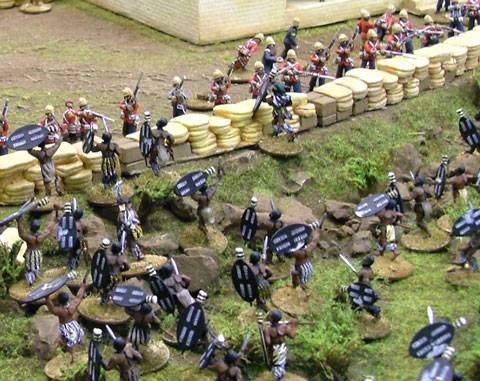 Diorama del campo de batalla de Rorkes Drift.