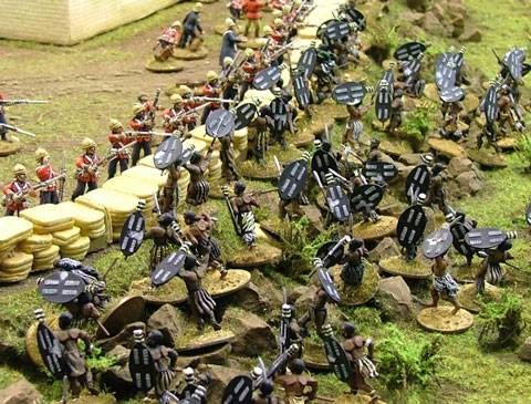 Diorama del campo de batalla de Rorkes Drift.