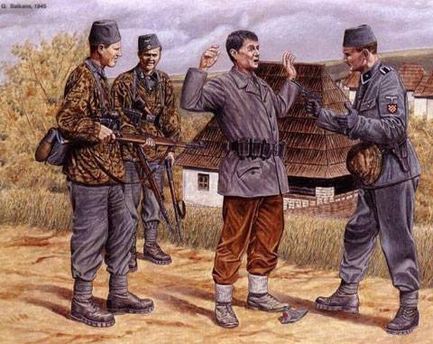 Tropas de monta&ntilde;a en los Balcanes - 1945