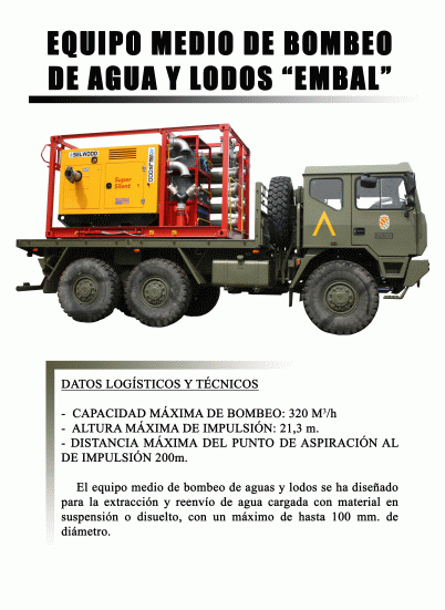 EQUIPO MEDIO DE BOMBEO DE AGUA Y LODOS EMBAL 