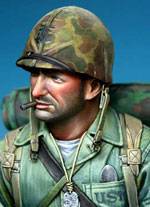 Busto de un Marine de los Estados Unidos en Iwojima - 1945