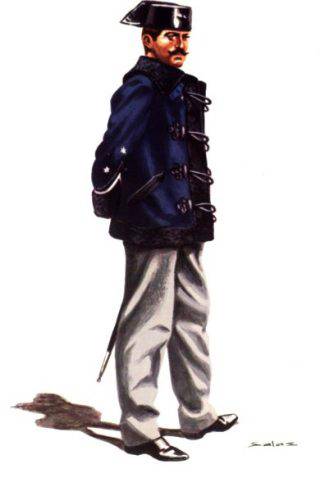 CAPITAN DE LA GUARDIA CIVIL, UNIFORME DE INVIERNO CON PELLIZA - 1922 