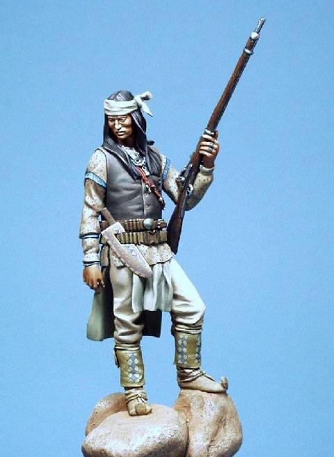 Figura del Jefe apache Valerio en el a&ntilde;o 1880 de la casa de miniaturas PiliPili a escala de 120 mm
