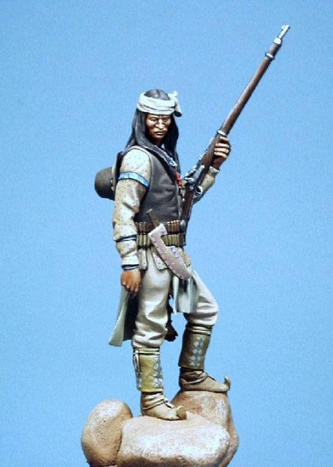 Figura del Jefe apache Valerio en el a&ntilde;o 1880 de la casa de miniaturas PiliPili a escala de 120 mm