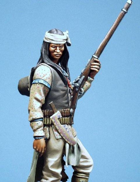 Figura del Jefe apache Valerio en el a&ntilde;o 1880 de la casa de miniaturas PiliPili a escala de 120 mm