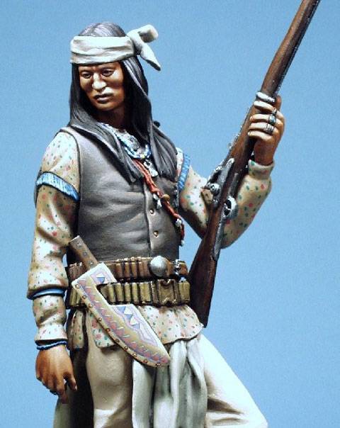 Figura del Jefe apache Valerio en el a&ntilde;o 1880 de la casa de miniaturas PiliPili a escala de 120 mm
