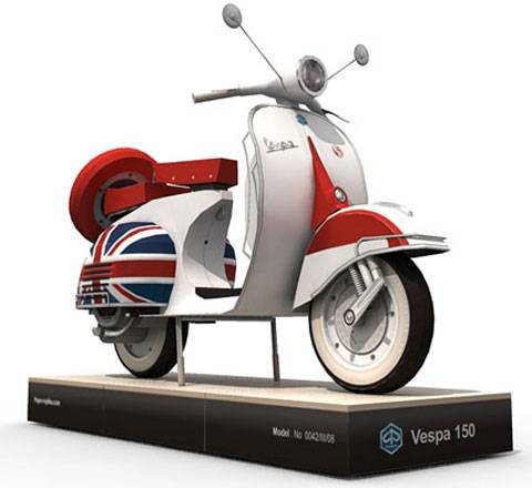 Recortable de Papel de la Vespa 150 Scooter