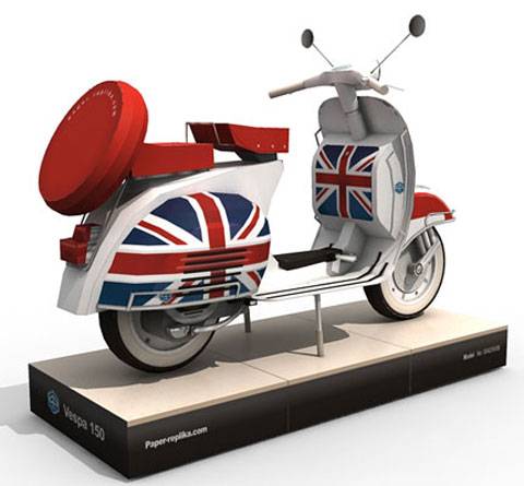 Recortable de Papel de la Vespa 150 Scooter