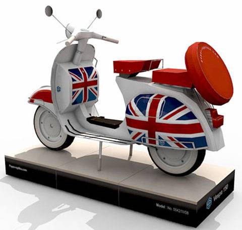 Recortable de Papel de la Vespa 150 Scooter