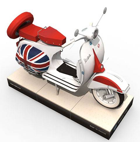 Recortable de Papel de la Vespa 150 Scooter