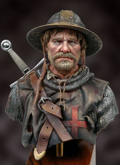 Busto de un Soldado Templario de la Casa de miniaturas, Andrea Miniaturas 