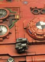 Tanque Vindicator de los marines espaciales a escala de 28mm, perteneciente a la serie Warhammer 40000.