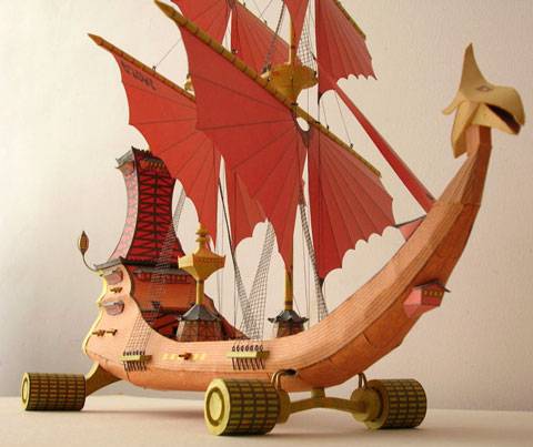 Los recortables de papel o cartulina del Barco fantastico llamado el Viajero