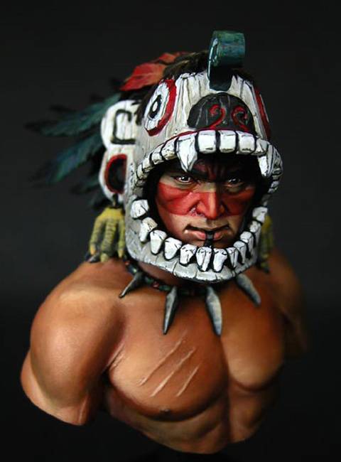 Busto de un Guerrero Azteca. 
