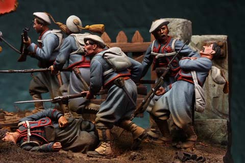 Diorama - Zuavos Carlistas en Alpens