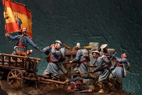 Diorama - Zuavos Carlistas en Alpens